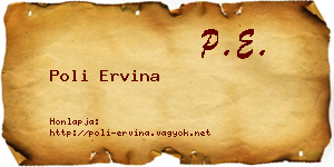 Poli Ervina névjegykártya